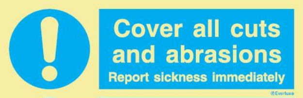 Mandatory, Galley, symbol with compl text, white v